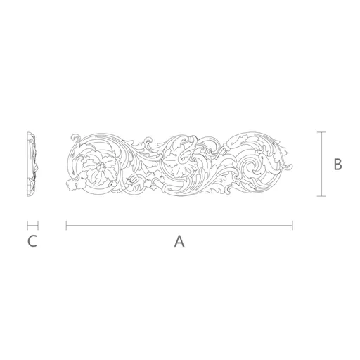 corner decorative flower oak applique